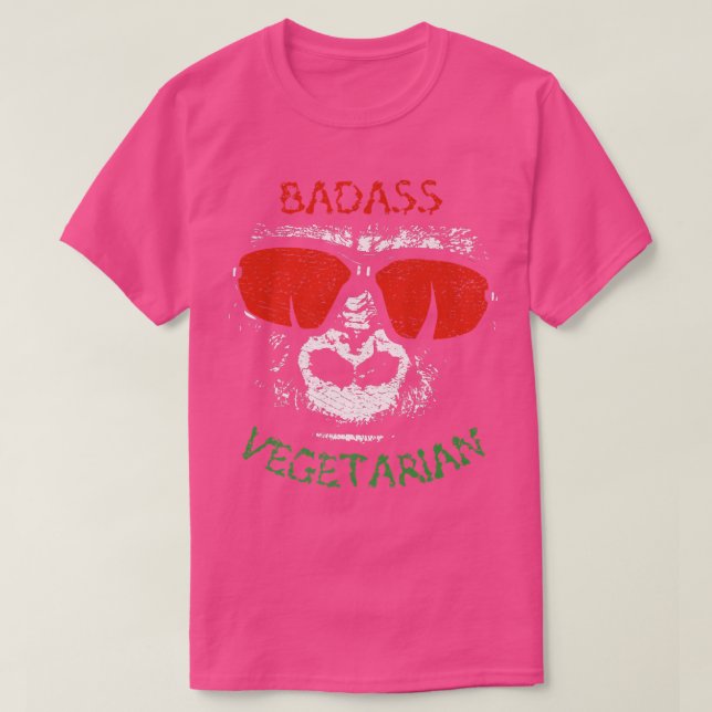 Camiseta Vegetariano malvado (gorila) legal e engraçado amo (Frente do Design)