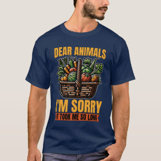 Camiseta Vegetariano Queridos Animais Peço Desculpas Armazé