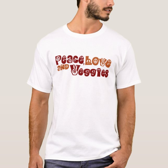 Camiseta Vegetarianos do amor da paz (Frente)