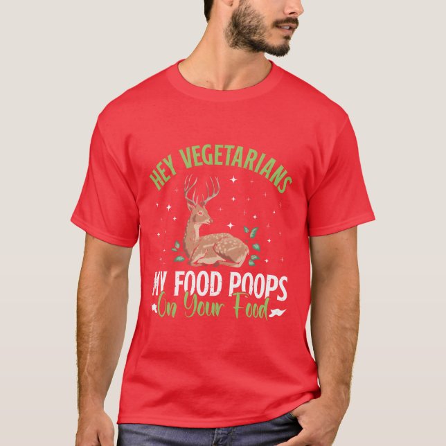 Camiseta VEGETARIANOS MINHA COMIDA DEFECA NA SUA COMIDA Cam (Frente)