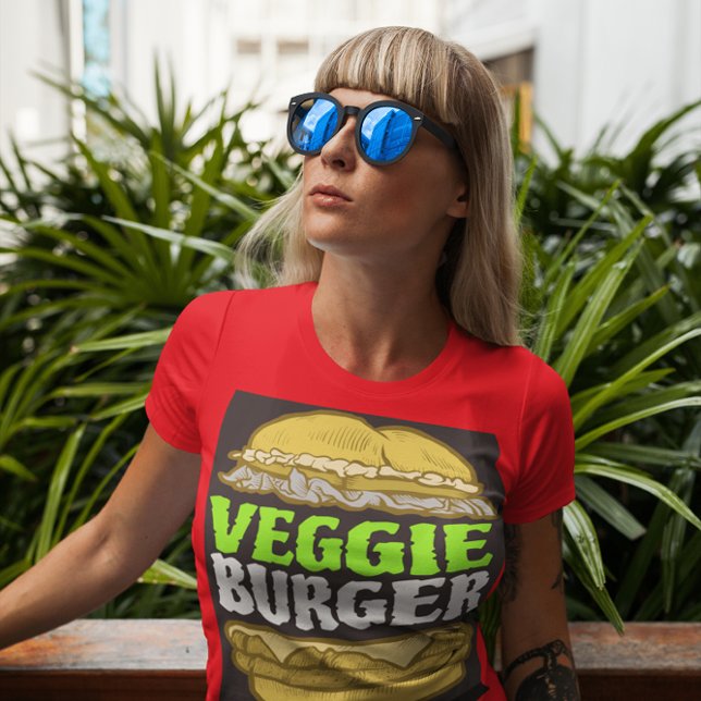 CAMISETA VEGGIE BURGER VEGAN VEGETARIAN T SHIRTS (Criador carregado)