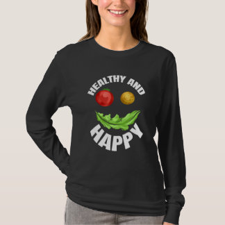 Camiseta Veggie Face Is Healthy And Happy Because It Is Veg