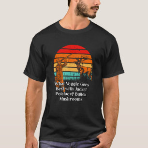 Camiseta Veggie fica com o melhor botão Cogumelos Cogumelo