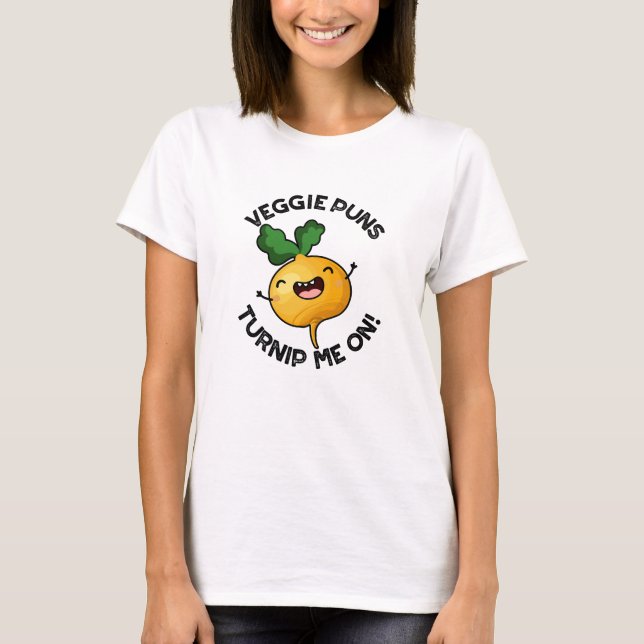 Camiseta Veggie Puns Me Nadando Com Um Engraçado Vegetal (Frente)
