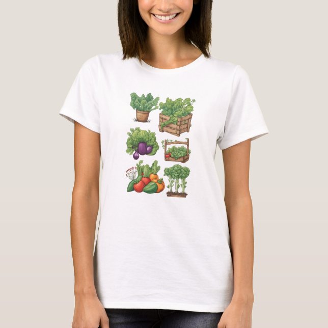 Camiseta Veggies 10 jardinagem, presente, legumes, jardinei (Frente)