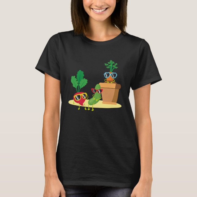 Camiseta Veggies legal Óculos de sol Jardinagem Vegetais I  (Frente)