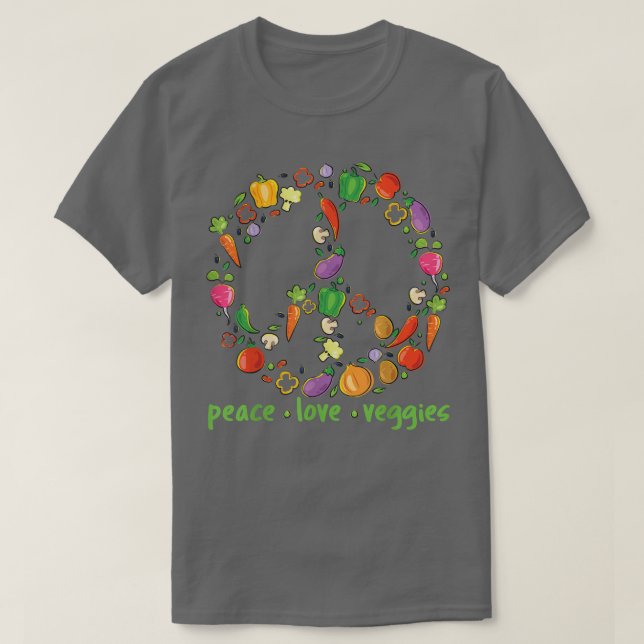 Camiseta Veggins de Paz Comem Vegetarianas (Frente do Design)