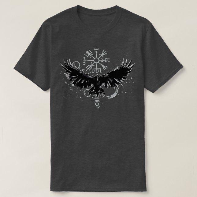 Camiseta Vegvisir Viking Compass Ravens Viking  (Frente do Design)