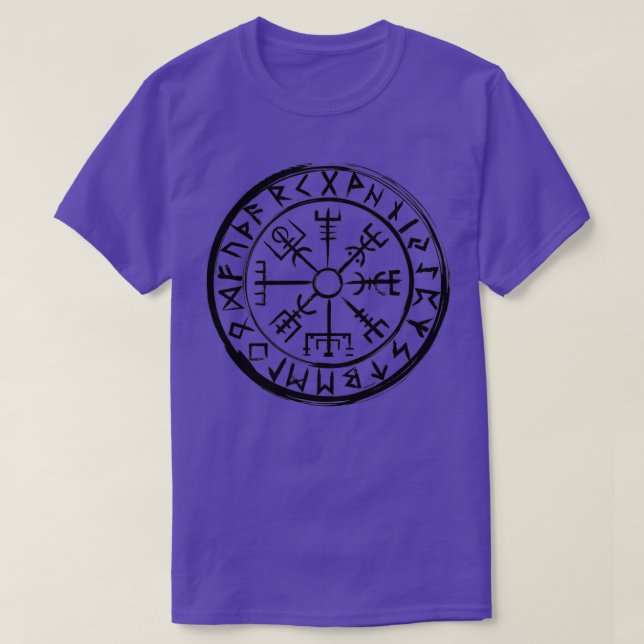 Camiseta Vegvsir Viking Compass Vintage Black (Frente do Design)