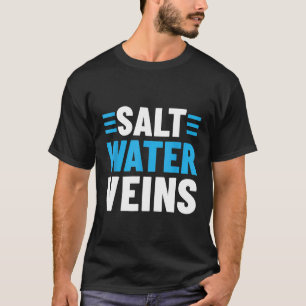 Camiseta Veias de Água Salgada Oceano Homens da Água Surf M