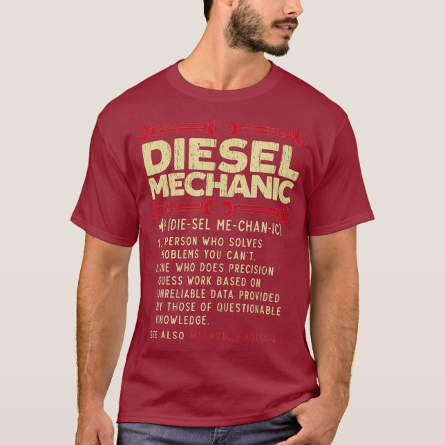 Camiseta Veículo Automóvel De Definição Mecânica Diesel (Frente)