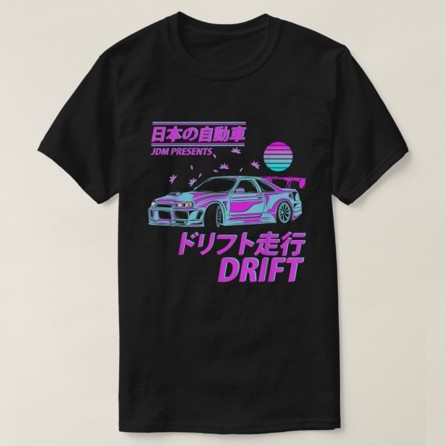 Camiseta Veículo Automóvel Jdm Vaporwave Japan Para Ra Moto (Frente do Design)