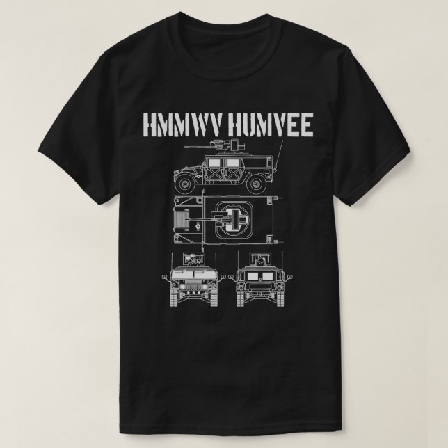 Camiseta Veículo de Combate Militar Humvee HMWV Hum (Frente do Design)