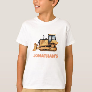 Camiseta Veículo de Construção de Nome Personalizado Bulldo