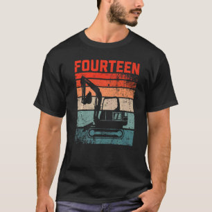 Camiseta Veículo de Construção do Retro Excavador de Aniver