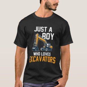 Camiseta Veículo de Construção para Crianças Só um Menino q
