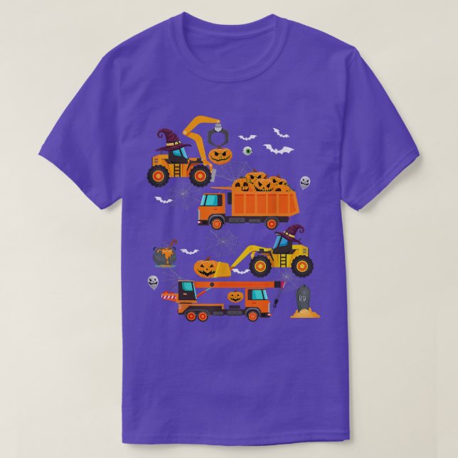 Camiseta Veículo de Construção - Pumpkin de Caminhão de Cra (Frente do Design)