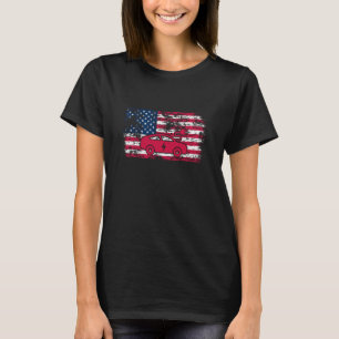 Camiseta Veículo Elétrico EV Bandeira Elétrica Americana Pa