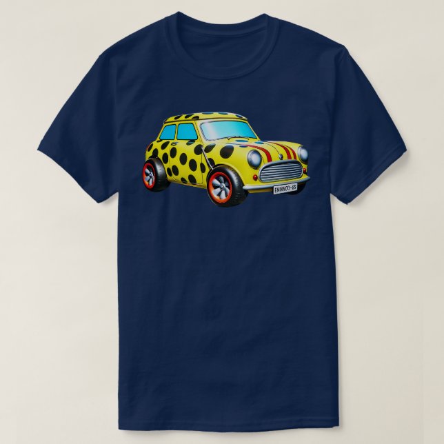 Camiseta Veículo Quimológico Polka Dotado De Mini Cooper Re (Frente do Design)