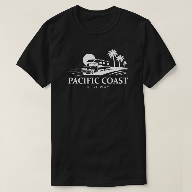 Camiseta Veículo Recreacional de Estrada da Costa do Pacífi (Frente do Design)