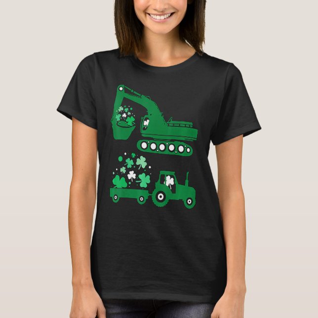 Camiseta Veículos De Caminhão De St Pattyday Para Rapazes C (Frente)