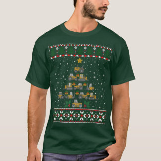 Camiseta Veículos de Construção de Árvores de Natal Ecavato