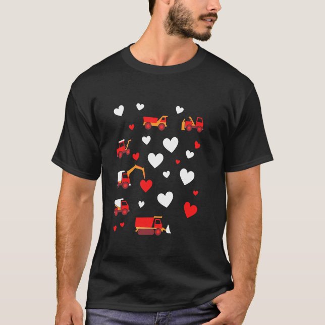 Camiseta Veículos de Construção Divertidos de Páscoa (Frente)