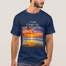 Camiseta Veio a Acreditar Slogan da AA Praia ao Nascer do S