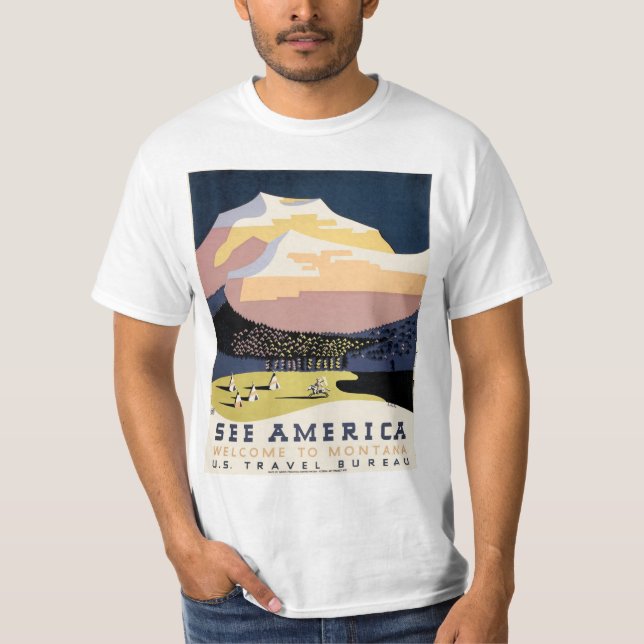 Camiseta Veja a América ~ Bem-vindos a Montana (Frente)