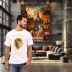 Camiseta Veja além - Espelhamento digital   Cyberpunk Lion 