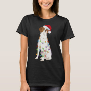 Camiseta Veja as luzes de Natal do meu outro Cão Brittany X