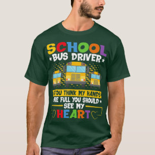 Camiseta Veja Meu Coração Engraçado Motorista De Ônibus Esc