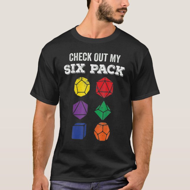 Camiseta Veja Meu Dice De Seis Pacotes Para Dragões Rpg Gam (Frente)