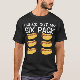 Camiseta Veja Meu Hotdog Engraçado Com Seis Pacotes 4 De Ju
