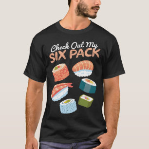 Camiseta Veja meu Sushi Seis Pack I Sushi Comida Japonesa