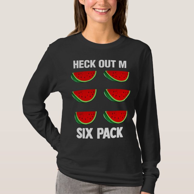 Camiseta Veja Minha Fruta Tropical de Verão de Seis Pacotes (Frente)