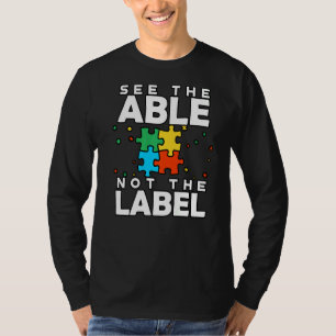 Camiseta Veja O Able Not The Label Quebra-cabeça Autism Con