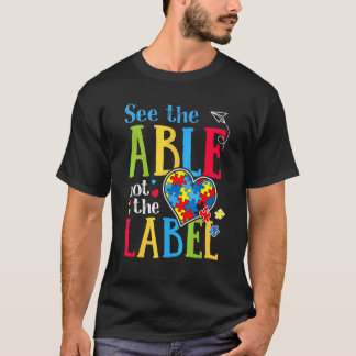 Camiseta Veja O Capaz Não O Rótulo Autismo Quebra-Cabeça Am