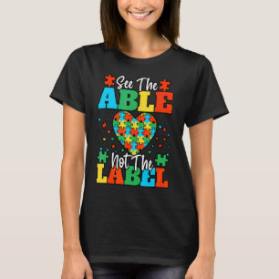 Camiseta Veja O Mês De Consciência Do Autismo De Etiquetas