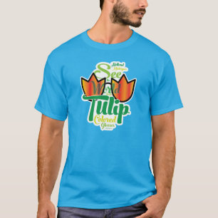 Camiseta Veja o mundo através dos vidros coloridos tulipa