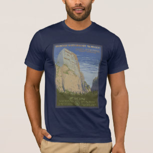 Camiseta Veja o Poster de viagens America Vintage Zion Park