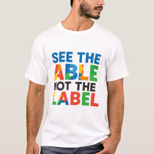 Camiseta Veja o Quebra-cabeça do rótulo para não usar a eti