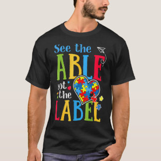 Camiseta Veja O Rótulo Que Autism Quebra-cabeça Love Ouvir