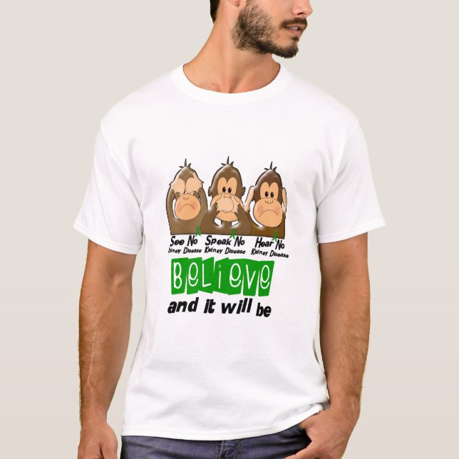 Camiseta Veja que para falar não ouça nenhuma doença renal (Frente)