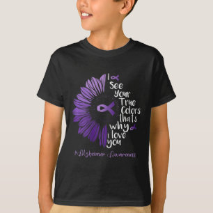 Camiseta Veja Sua Verdadeira Cor Alzheimerheimer Sunflower
