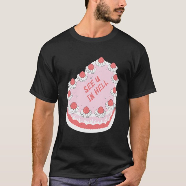 Camiseta Veja U in Hell Cake Idea Break Farewell Colleag (Frente)