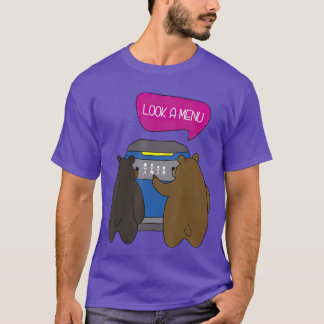 Camiseta Veja Um Menu Acampamento De Urso Engraçado