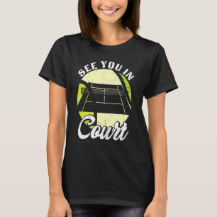 Camiseta Veja Você No Tribunal Pun Cote Vintage Ball Tênis 