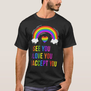 Camiseta Vejo Que Te Amo, Eu Aceito Você Lgbtq Ally Gay Pri