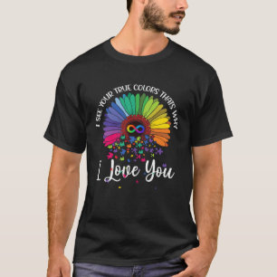 Camiseta Vejo Sua Verdadeira Cor Autismo Arco-íris Neurodiv